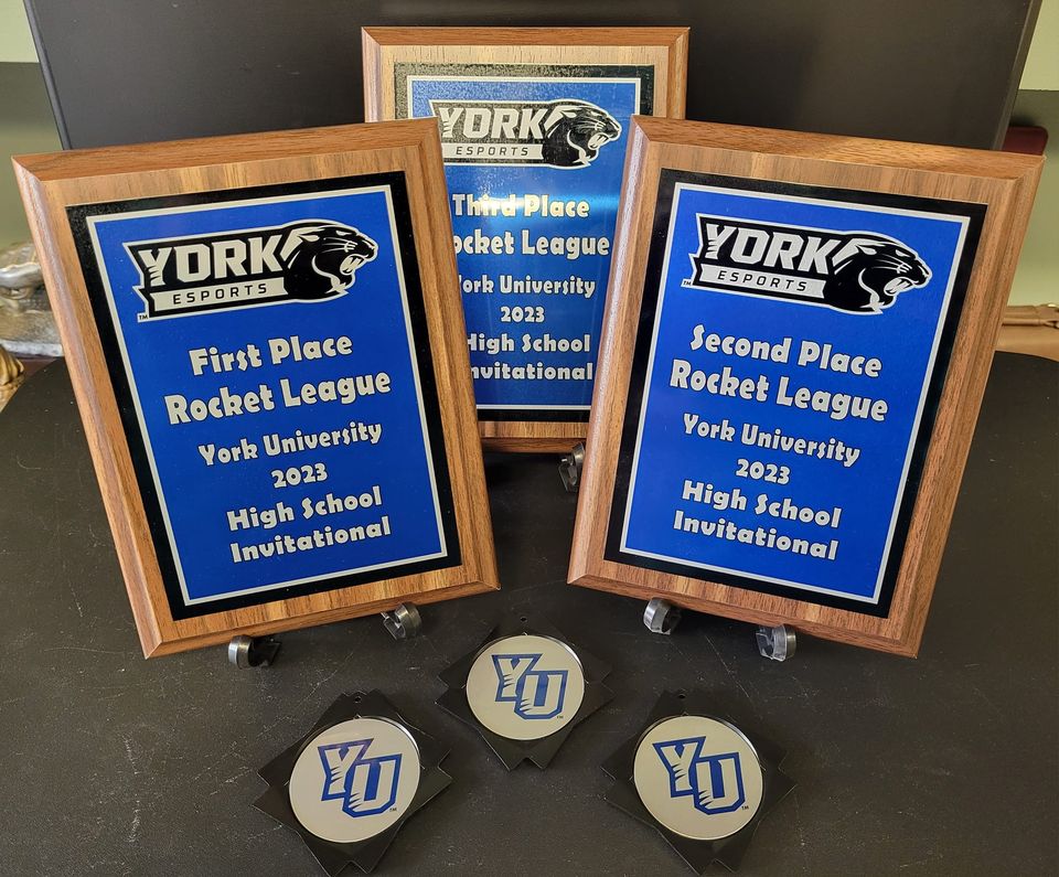 Crossroads Awards - York University plaques Rocket League
